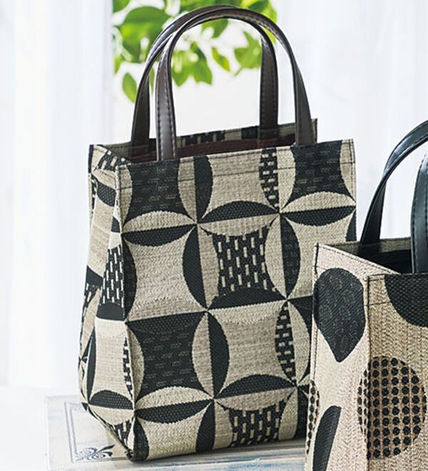 「尾州織　ジャカード手提げバッグ（ハンドバッグ）」｜ムーラン