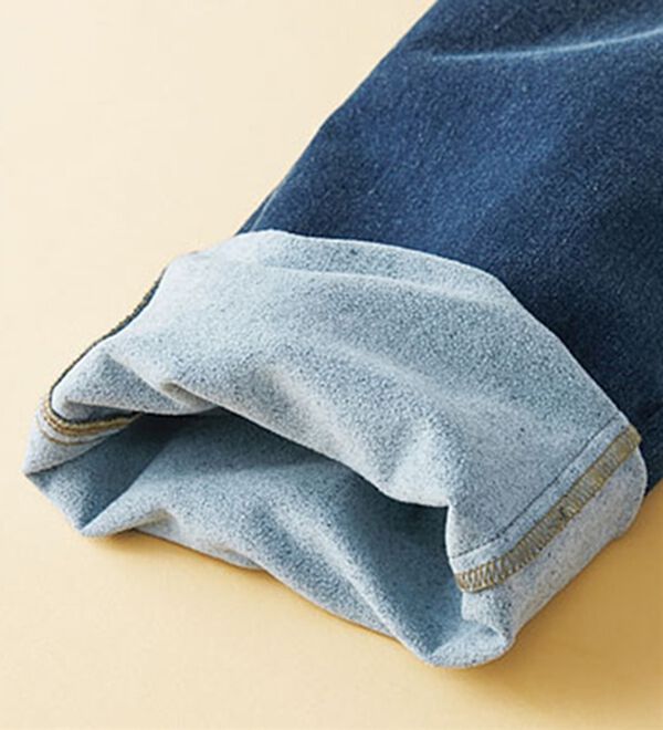 BELLUNA（ベルーナ）の「ふんわり裏起毛ストレッチデニムパンツ（フルレングスパンツ）」｜詳細画像