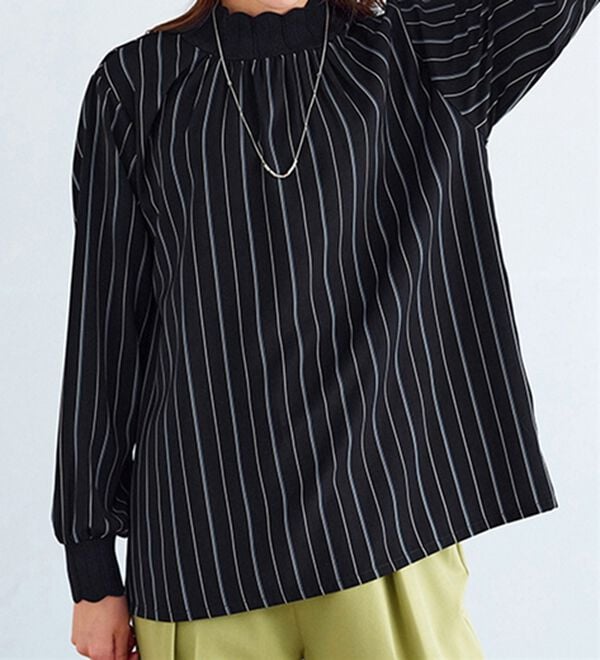 BELLUNA（ベルーナ）の「衿＆袖ニット使い美人顔ブラウス（ブラウス）」｜詳細画像