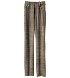 BELLUNA（ベルーナ）の「ポカポカすっきり！あったか裏ファーパンツ（フルレングスパンツ）」｜ベージュ系グレンチェック