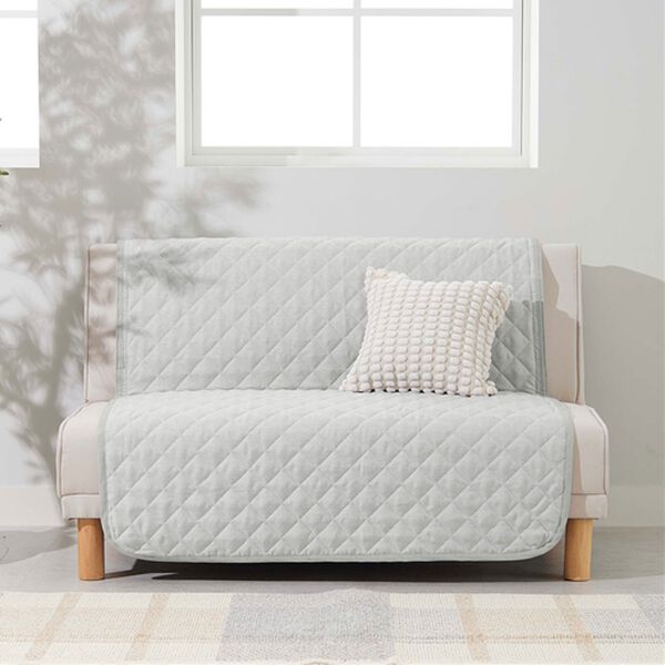 1年中使える！はっ水麻風キルトソファカバー＜裏面滑りにくい加工付