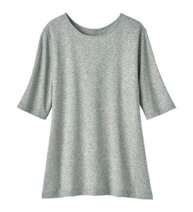 「汗染み対策綿１００％リブ素材５分袖プルオーバー（肌着・インナーウェア）」