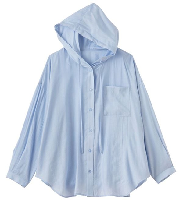 GeeRA（ジーラ）の「フード付きオーバーサイズシャツ（シャツ）」｜詳細画像