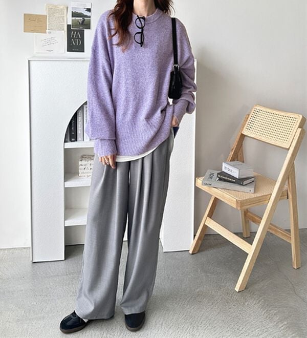 GeeRA（ジーラ）の「ゆるっと柔らか！袖ボリュームメランジニット（ニット・セーター）」｜詳細画像