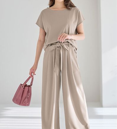 alotta（アロッタ）の「【２点セット】ひんやり涼しいこなれセットアップ（セットアップ）」