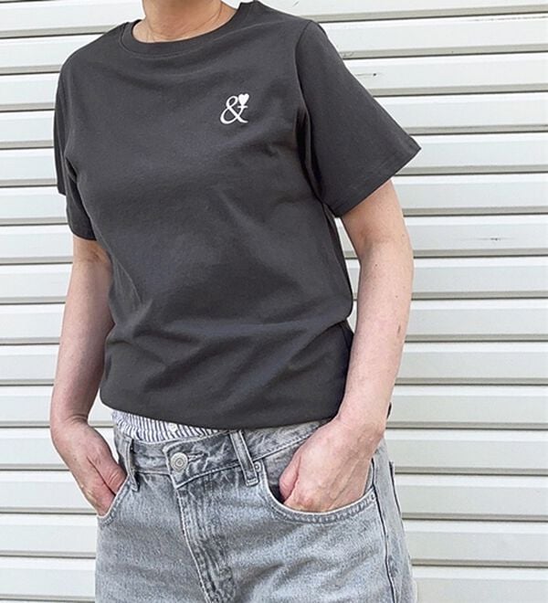 GeeRA（ジーラ）の「アンドハート刺しゅうＴシャツ（Tシャツ）」｜詳細画像