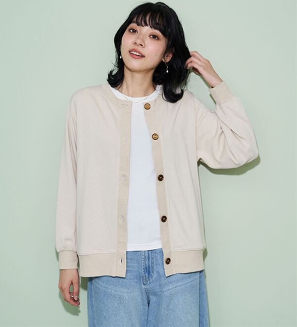 BELLUNA（ベルーナ）の「綿１００％リブ使いカーディガン（その他カーディガン）」｜詳細画像