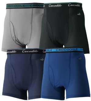 「【４枚組】＜クロコダイル＞革新設計！爽快ボクサーパンツ（メンズボクサーパンツ）」｜無地タイプ4枚組