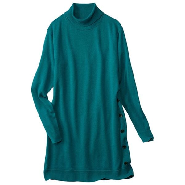 BELLUNA（ベルーナ）の「メリノウール１００％タートルネックチュニック（チュニック）」｜ターコイズ