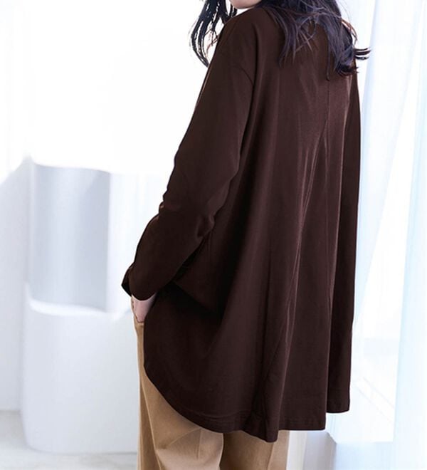 RANAN（ラナン）の「＜ＢＣ＞綿１００％ひんやりフレアーシルエットチュニック（カットソー）」｜詳細画像