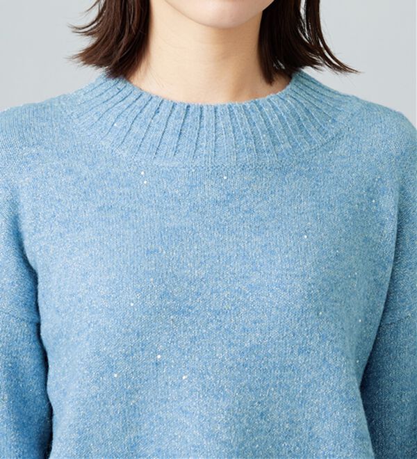 BELLUNA（ベルーナ）の「ラメ調バックスリットニットプルオーバー（ニット・セーター）」｜詳細画像