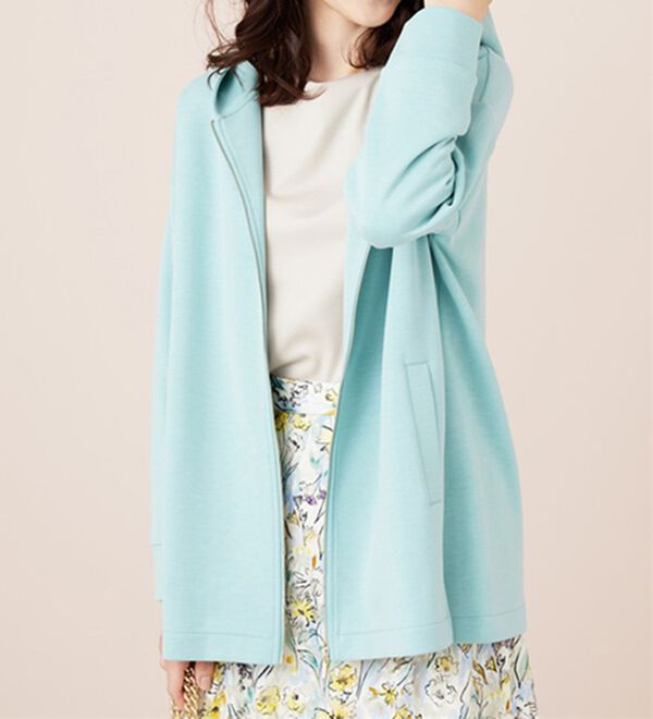 BELLUNA（ベルーナ）の「フードデザインとろみ素材ジップアップパーカー（パーカー）」｜詳細画像