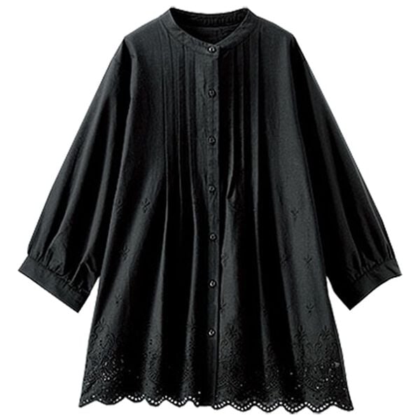 BELLUNA（ベルーナ）の「裾スカラップ刺しゅうシャツブラウス（ブラウス）」｜詳細画像