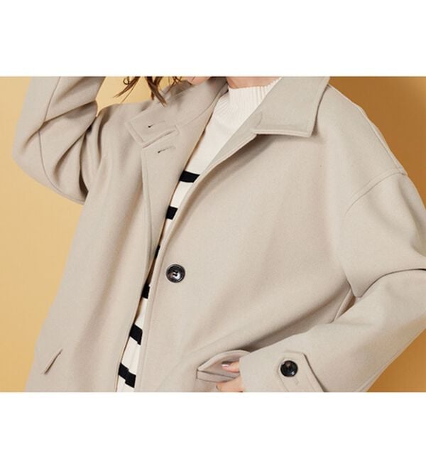 BELLUNA（ベルーナ）の「ウール調スタンド衿ミドル丈コクーンコート（ハーフコート）」｜詳細画像