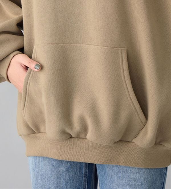 alotta（アロッタ）の「あったか裏起毛パフ袖ゆったりパーカー（パーカー）」｜詳細画像