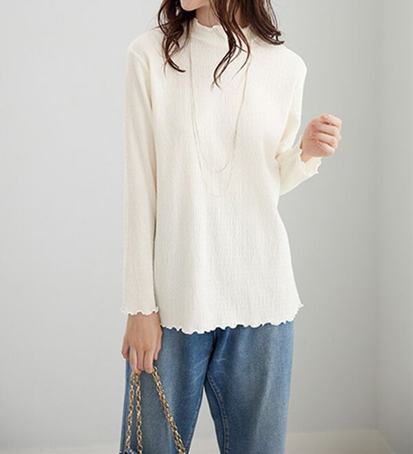 BELLUNA（ベルーナ）の「ジャカード素材メローデザインプルオーバー（カットソー）」｜詳細画像