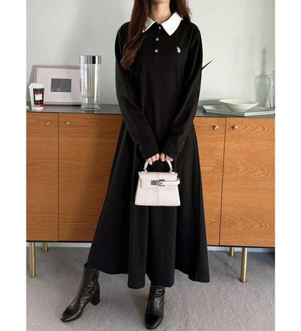 GeeRA（ジーラ）の「【U.S. POLO ASSN.】ポロ衿カットソーワンピース（その他ワンピース）」｜詳細画像