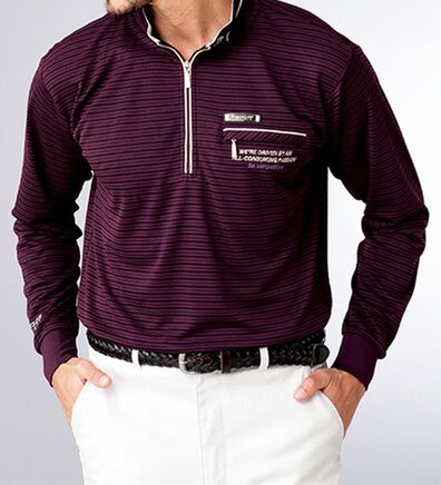 「【３色組】＜ダンロップ・リファインド＞シャドーボーダーエレガントシャツ（メンズカットソー）」