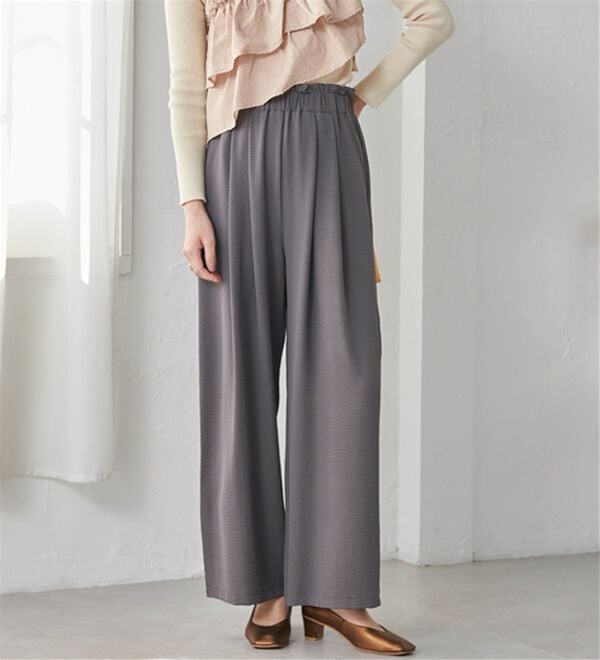 RANAN（ラナン）の「ひんやり！リラックスタックワイドパンツ（ワイドパンツ・ガウチョ）」｜詳細画像