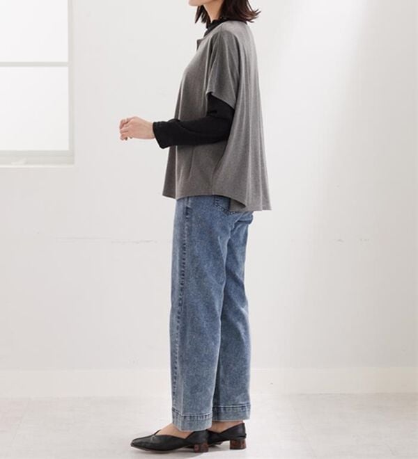 BELLUNA（ベルーナ）の「【2点セット】もちもち素材キーネックポンチョアンサンブル（アンサンブル）」｜詳細画像