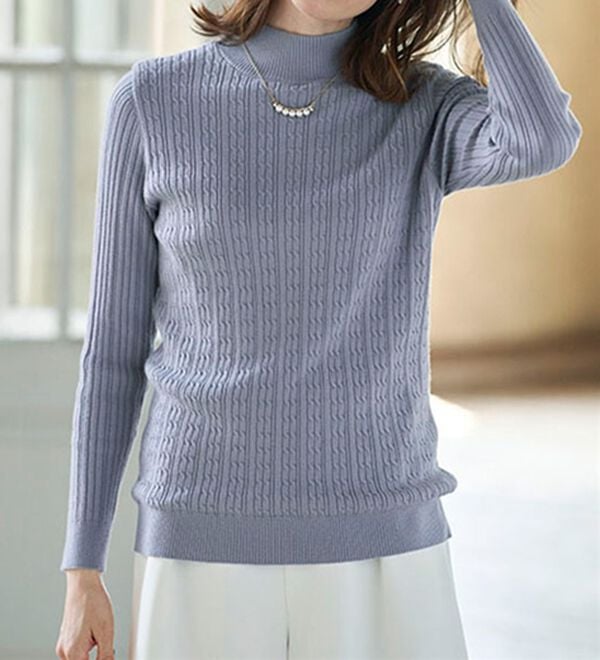 BELLUNA（ベルーナ）の「洗える！裏ベロアあったかセーター（ニット・セーター）」｜詳細画像