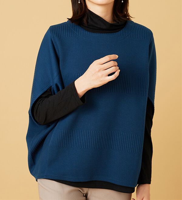 BELLUNA（ベルーナ）の「【2点セット】ジャカード素材ポンチョアンサンブル（アンサンブル）」｜詳細画像