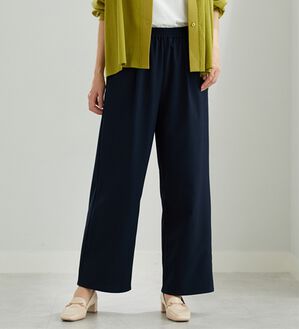 BELLUNA（ベルーナ）の「エアリーサッカー素材ワイドパンツ（ワイドパンツ・ガウチョ）」｜ネイビー