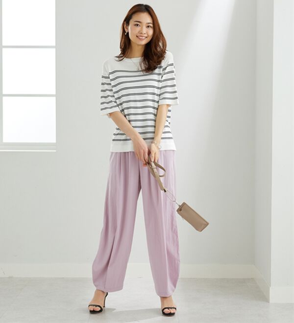 BELLUNA（ベルーナ）の「肌に張り付かない！シャリ冷や高見えニットＴ（ニット・セーター）」｜詳細画像