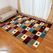 「洗える！ミッキーパッチワーク調ラグ（ラグ）」