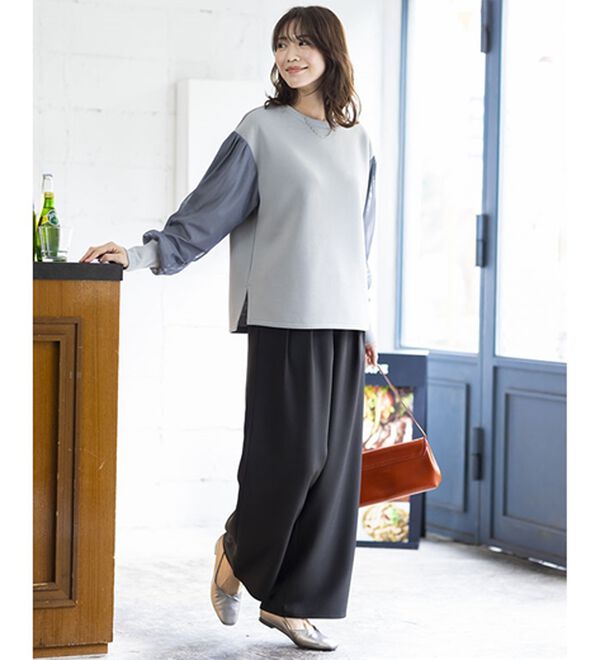 BELLUNA（ベルーナ）の「袖チュールデザインプルオーバー（カットソー）」｜詳細画像