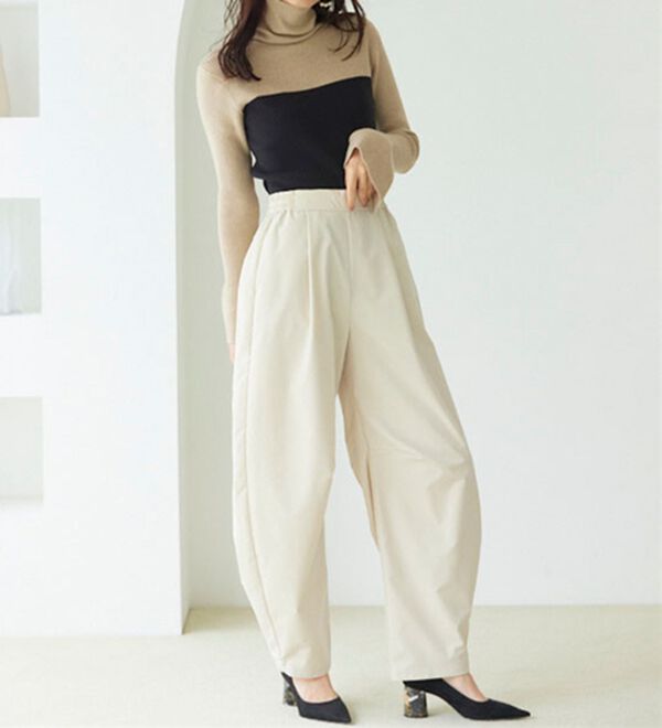 RANAN（ラナン）の「＜ムースタッチ＞洗える！バイカラータートルリブニット（ニット・セーター）」｜詳細画像