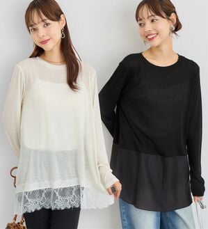 Viola e Viola（ヴィオラ エ ヴィオラ）の「重ね着するだけでチュニックになるレイヤードインナー（カットソー）」｜詳細画像