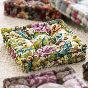 「高級ゴブラン織厚みたっぷりクッキークッション（チェアカバー・チェアパッド）」｜グリーン