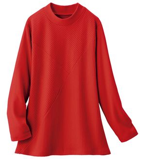 ルフラン（ルフラン）の「切替デザインプルオーバー（カットソー）」｜レッド