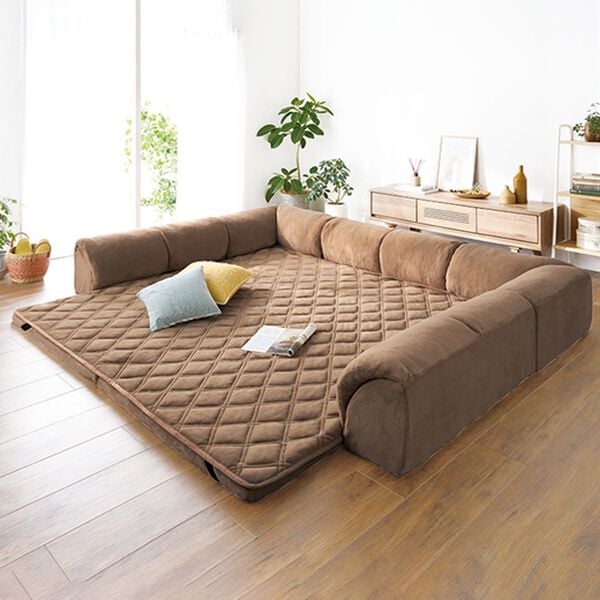 iellio（イエリオ）の「ゆったり・まったりクッション一体型ラグ＜フロアソファ・ローソファー＞（ラグ）」｜詳細画像