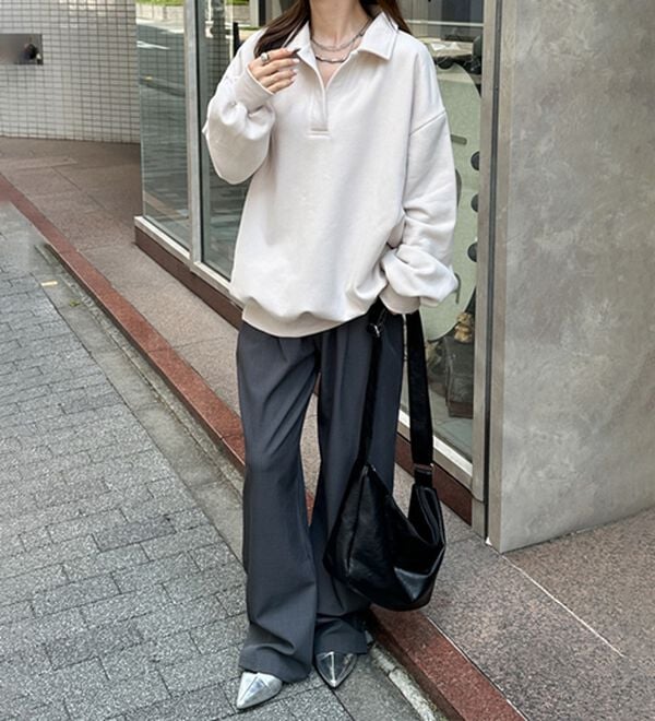 RANAN（ラナン）の「あったか裏起毛衿付きオーバーサイズスウェット（トレーナー・スウェット）」｜詳細画像