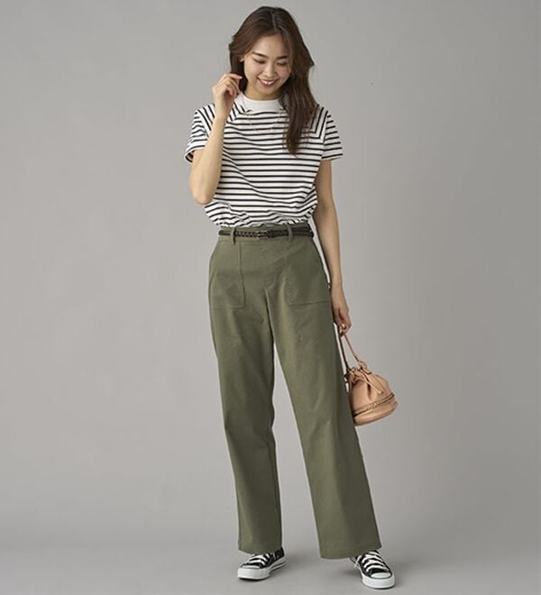 BELLUNA（ベルーナ）の「ひんやり綿混ハイパー美脚ストレッチワイドパンツ（フルレングスパンツ）」｜詳細画像