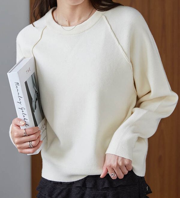 RANAN（ラナン）の「パチパチしにくい！大人のきれいめトレーナーニット（ニット・セーター）」｜詳細画像