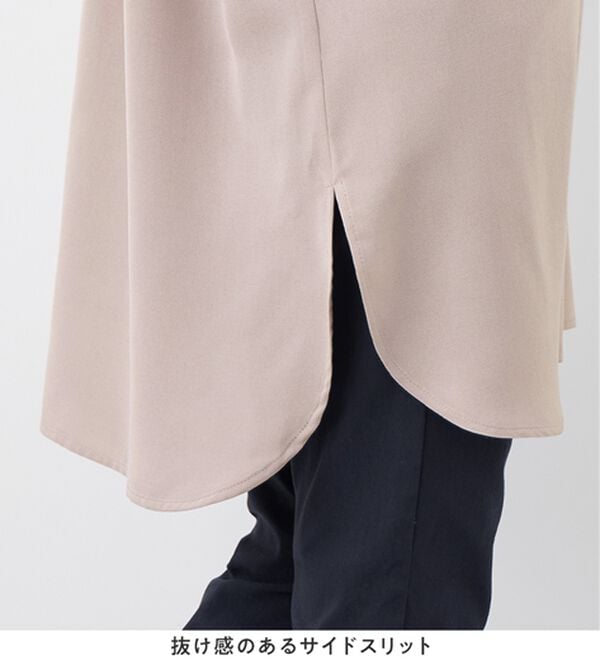 alotta（アロッタ）の「スキッパーとろみブラウスチュニック（ブラウス）」｜詳細画像