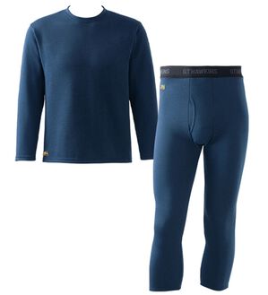 「＜グンゼ　ＧＴホーキンス＞ホットマジック（Ｒ）極厚インナー上下組（メンズ肌着・インナーウェア）」｜杢ネイビー