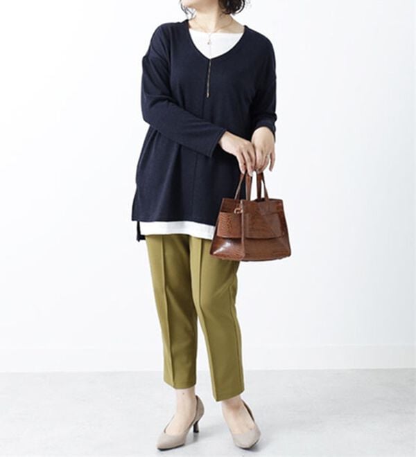 BELLUNA（ベルーナ）の「杢調素材レイヤード風チュニック（チュニック）」｜詳細画像