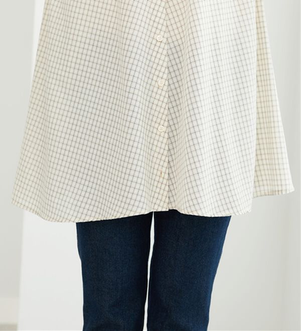 BELLUNA（ベルーナ）の「フランス綾ドレープ使いシャツチュニック（チュニック）」｜詳細画像