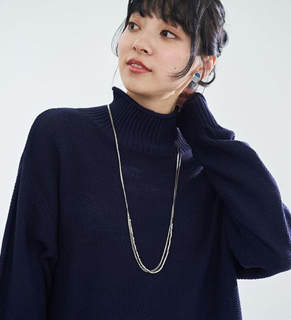 BELLUNA（ベルーナ）の「肌と仲良くなれる鹿のこ編ウォッシャブルニット（ニット・セーター）」｜詳細画像