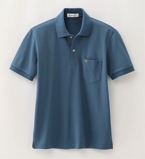 「＜ゴールデンベア＞上質国産ポロシャツ　選べる袖丈（半袖・７分袖）（メンズシャツ）」｜スモーキーブルー(半袖)