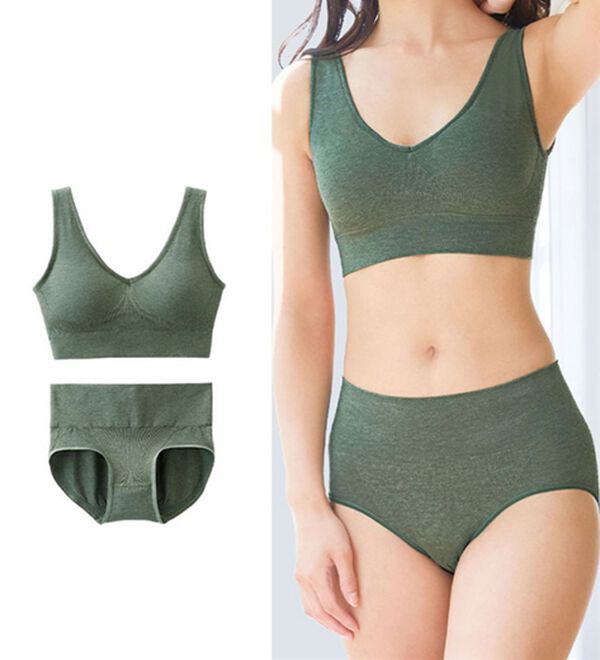 LAVIENNE（ラヴィエンヌ）の「美ラクるフィットブラ（ブラジャー）」｜杢カーキ