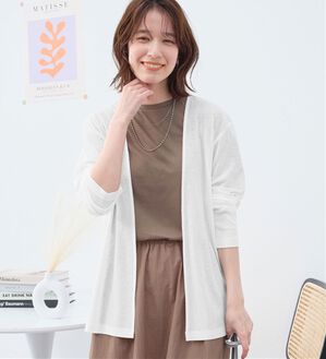 Viola e Viola（ヴィオラ エ ヴィオラ）の「【選べる丈】こなれカーデ（その他カーディガン）」｜オフホワイトミドル