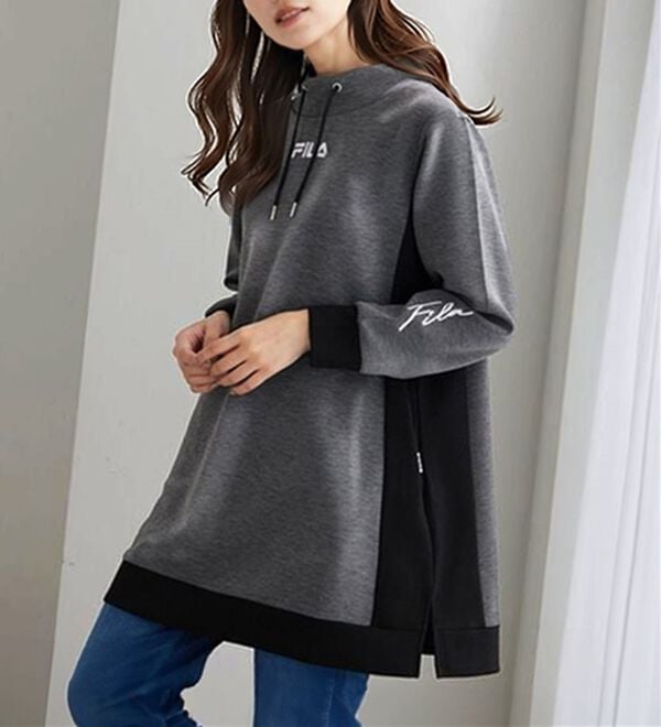 BELLUNA（ベルーナ）の「＜ＦＩＬＡ＞配色切替チュニックワンピース（チュニックワンピース）」｜杢チャコール