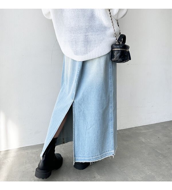GeeRA（ジーラ）の「バックスリットデニムロングスカート（ロングスカート）」｜詳細画像