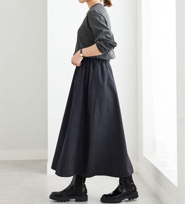 BELLUNA（ベルーナ）の「ドッキングデザインロングワンピース（ドッキングワンピース）」｜詳細画像