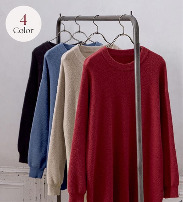 alotta（アロッタ）の「ふんわり裾ラウンドゆるニットチュニック（チュニック）」｜詳細画像